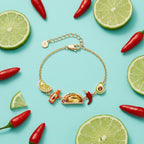 Taco Inline Charm Bracelet