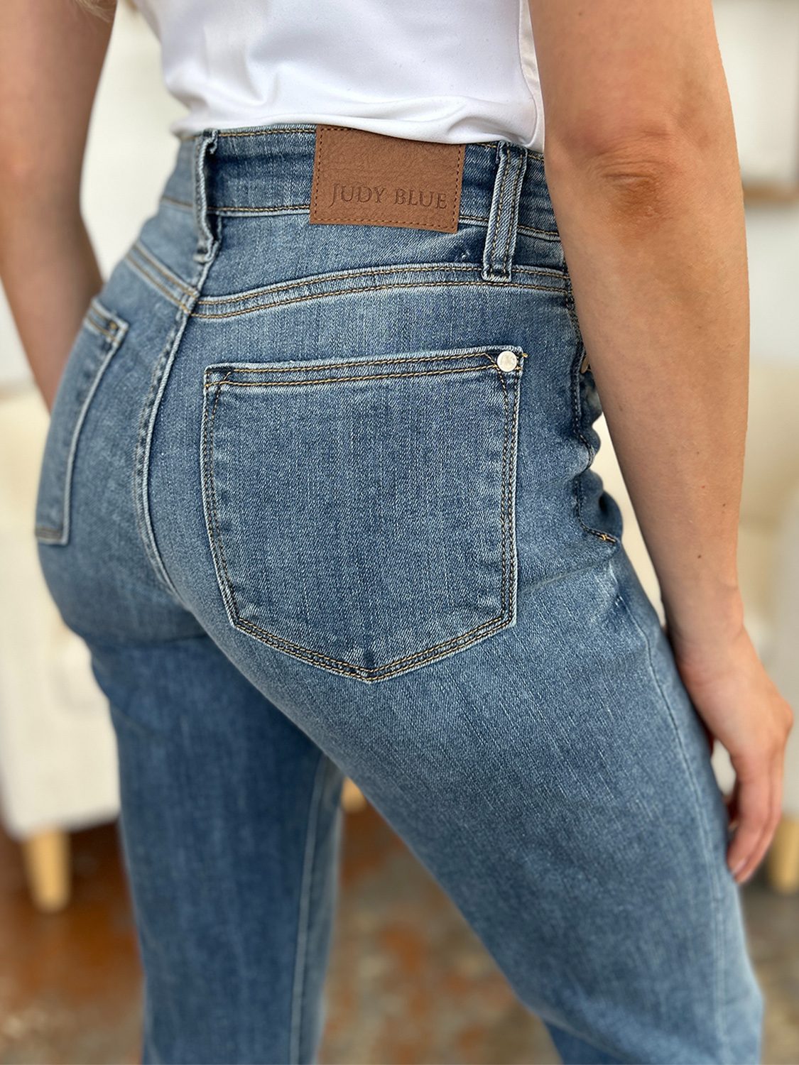 Judy Blue Size 3 and 5 Cuffed Hem Slim Jeans
