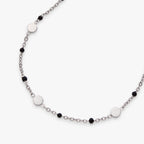 Black Enameled Chain Coin Station Anklet