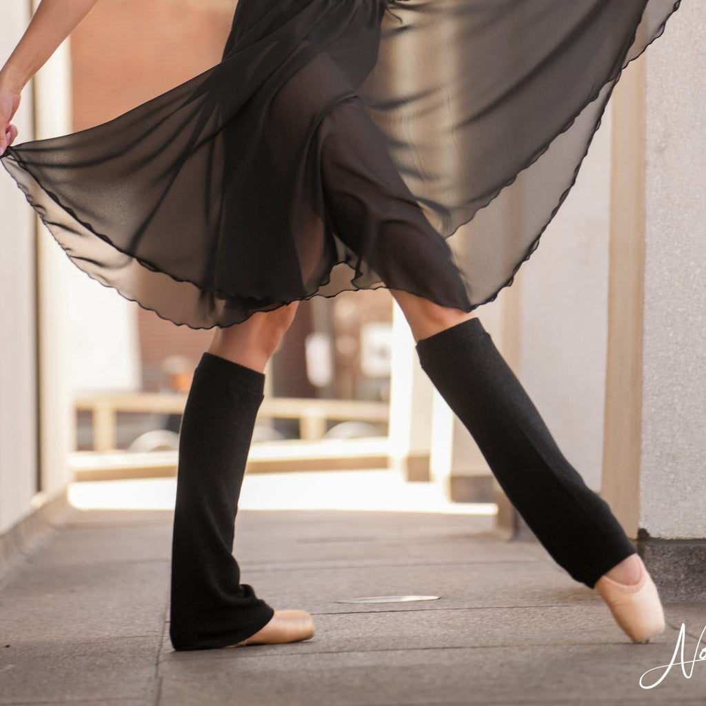 Sweater Knit Knee High Ballet Leg Warmers Luxe Black