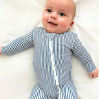Miami Cabana Stripe Zippered Romper