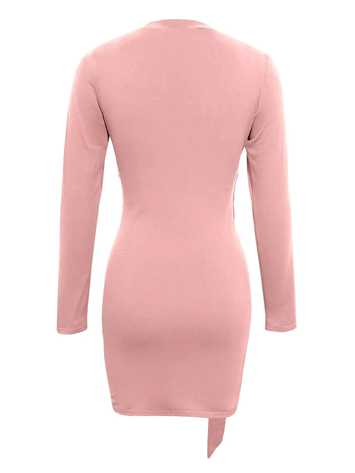 Round Neck Long Sleeve Bodycon Dress