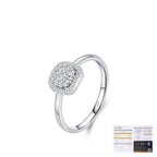 Geometric D-Color VVS1 Moissanite-Set Sterling Silver Engagement Ring for Women