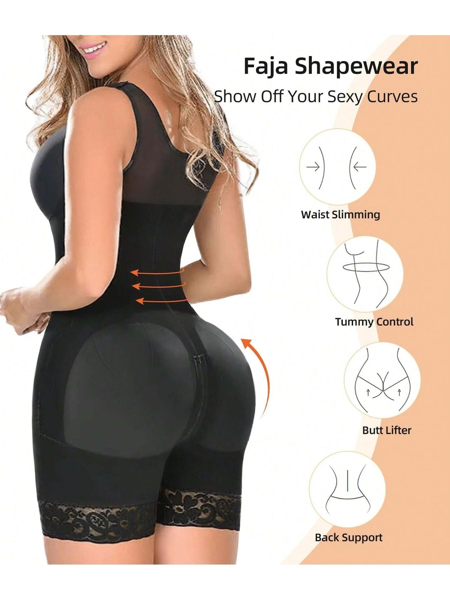 Fasjrixa Fajas Colombianas Full Body Shaper with Zipper