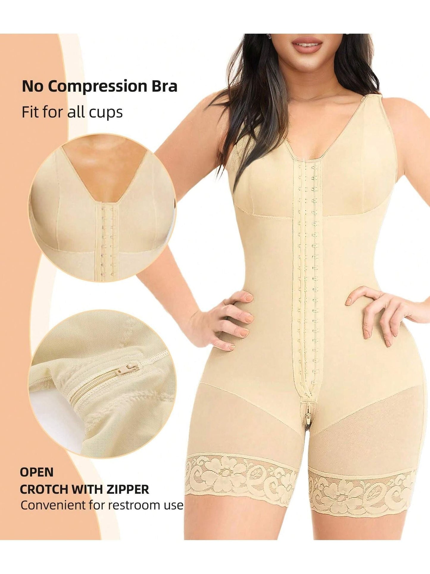 Fasjrixa Fajas Colombianas Full Body Shaper with Zipper