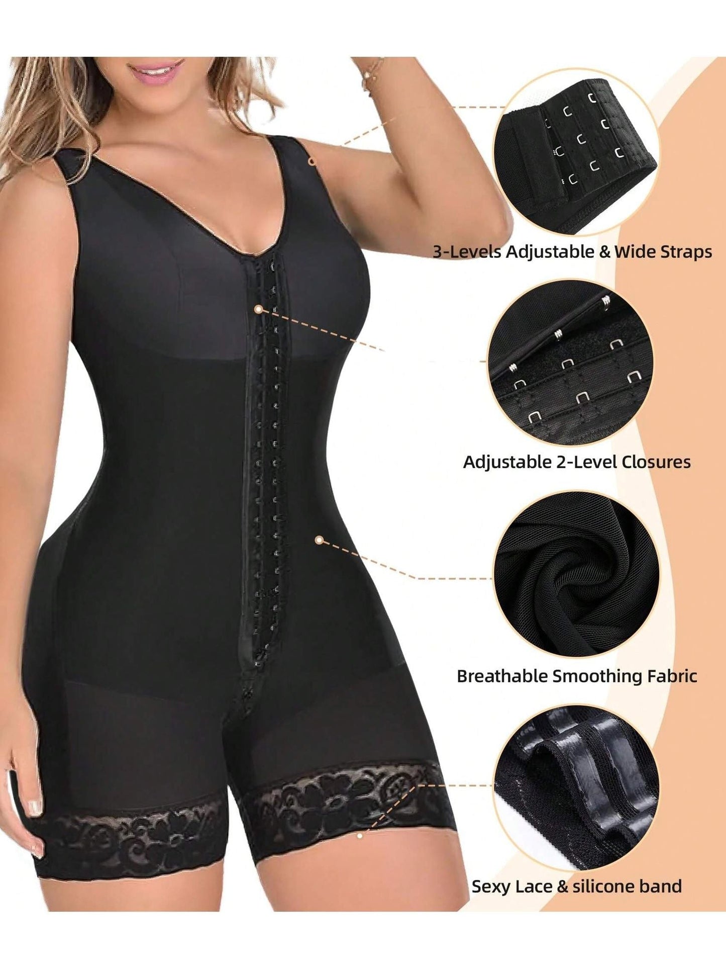 Fasjrixa Fajas Colombianas Full Body Shaper with Zipper