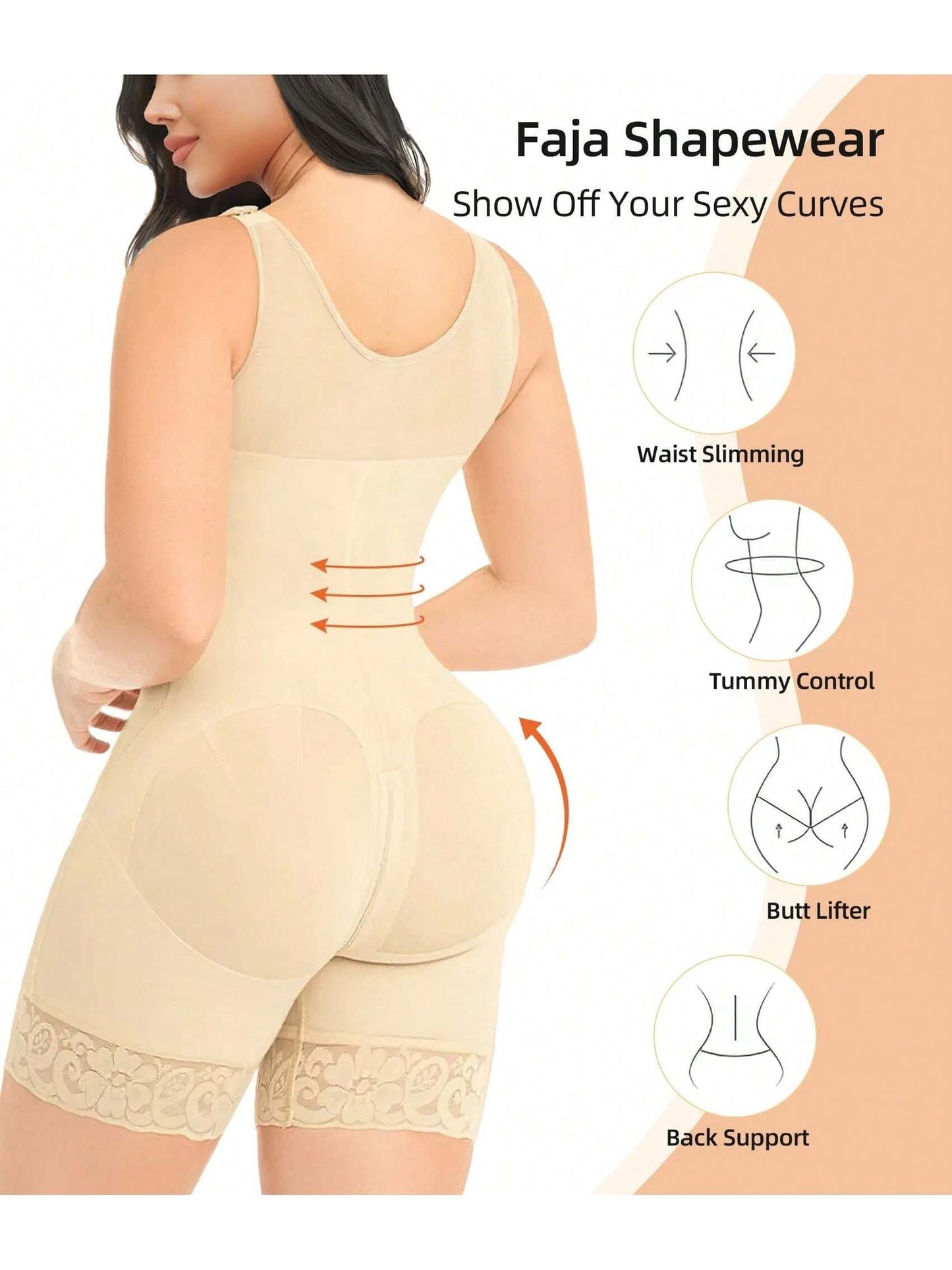 Fasjrixa Fajas Colombianas Full Body Shaper with Zipper