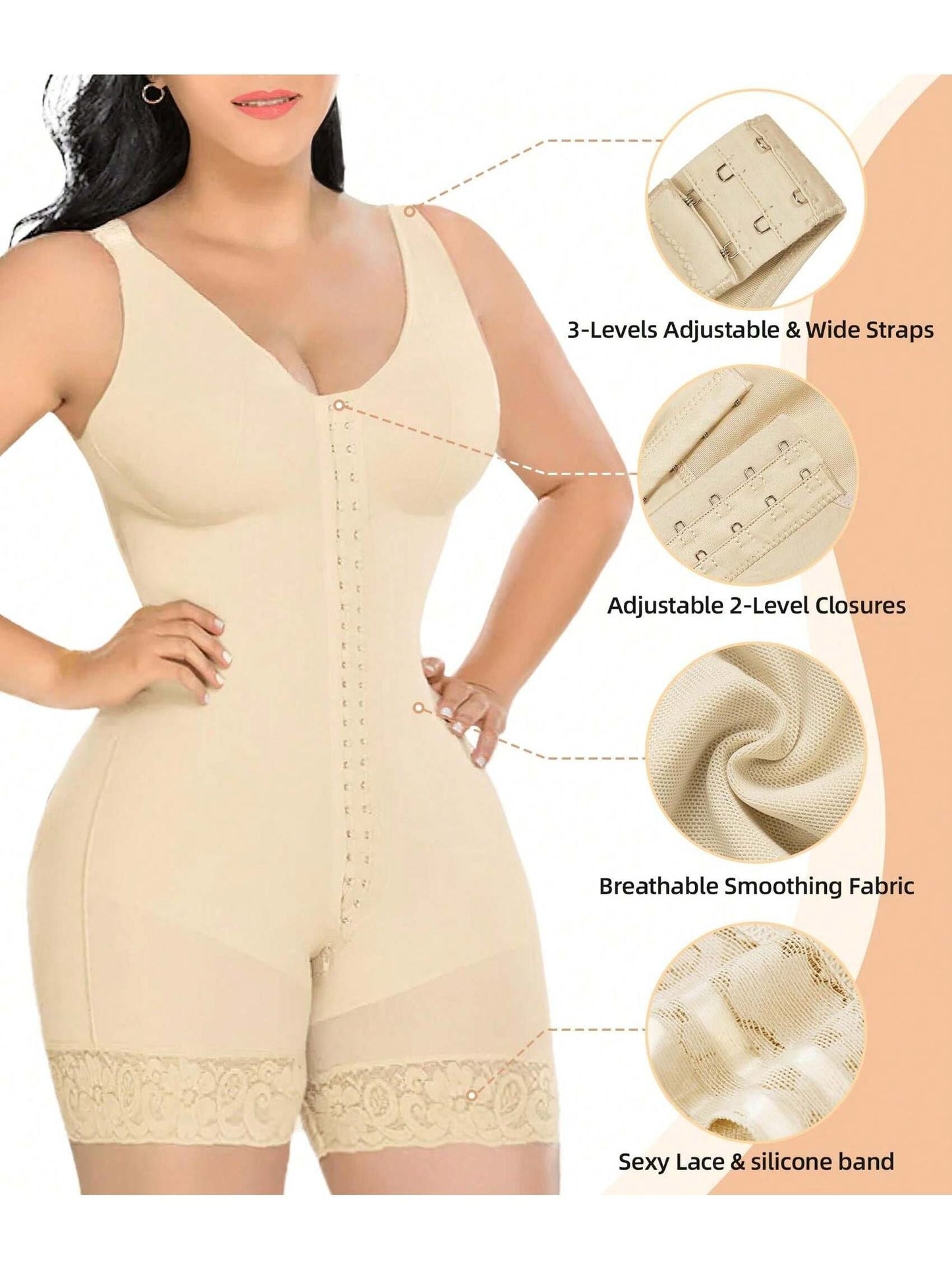 Fasjrixa Fajas Colombianas Full Body Shaper with Zipper