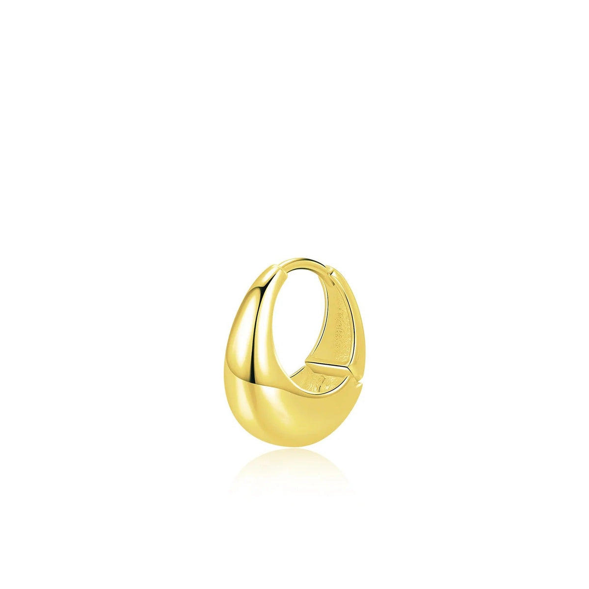 Minimalist Sterling Silver Hoop Earrings with Liquid Metal Finish