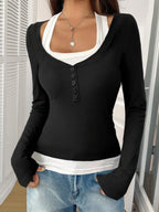 Scoop Neck Womens Long Sleeve T Shirt