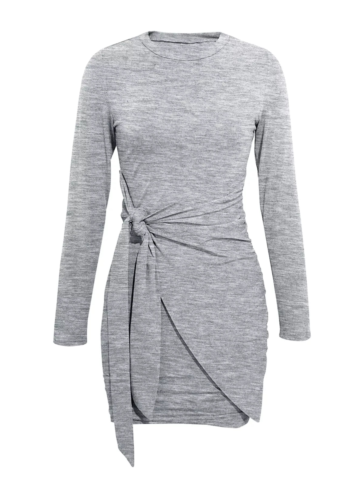Round Neck Long Sleeve Bodycon Dress
