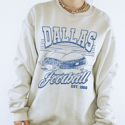 Retro Dallas Football Crewneck Sweatshirt