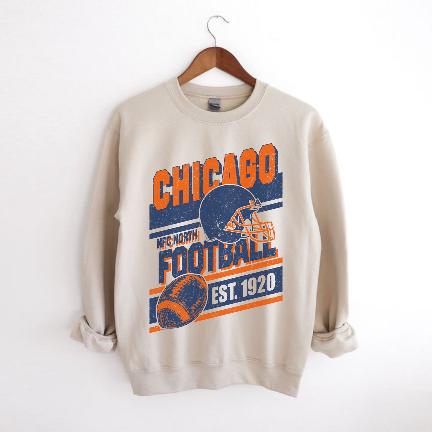 Retro Chicago Football Crewneck Sweatshirt