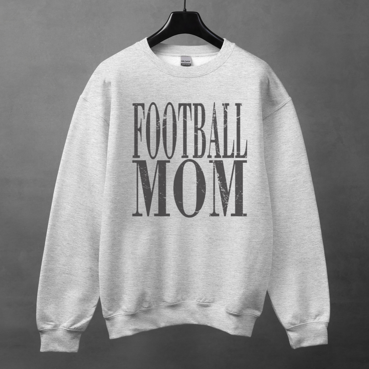 Distressed Football Mom Crewneck Sweatshirt
