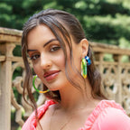 Tie Dye Lucite Hoops in Earth