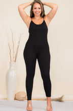 Black or White Plus Size Spaghetti Strap Jumpsuit