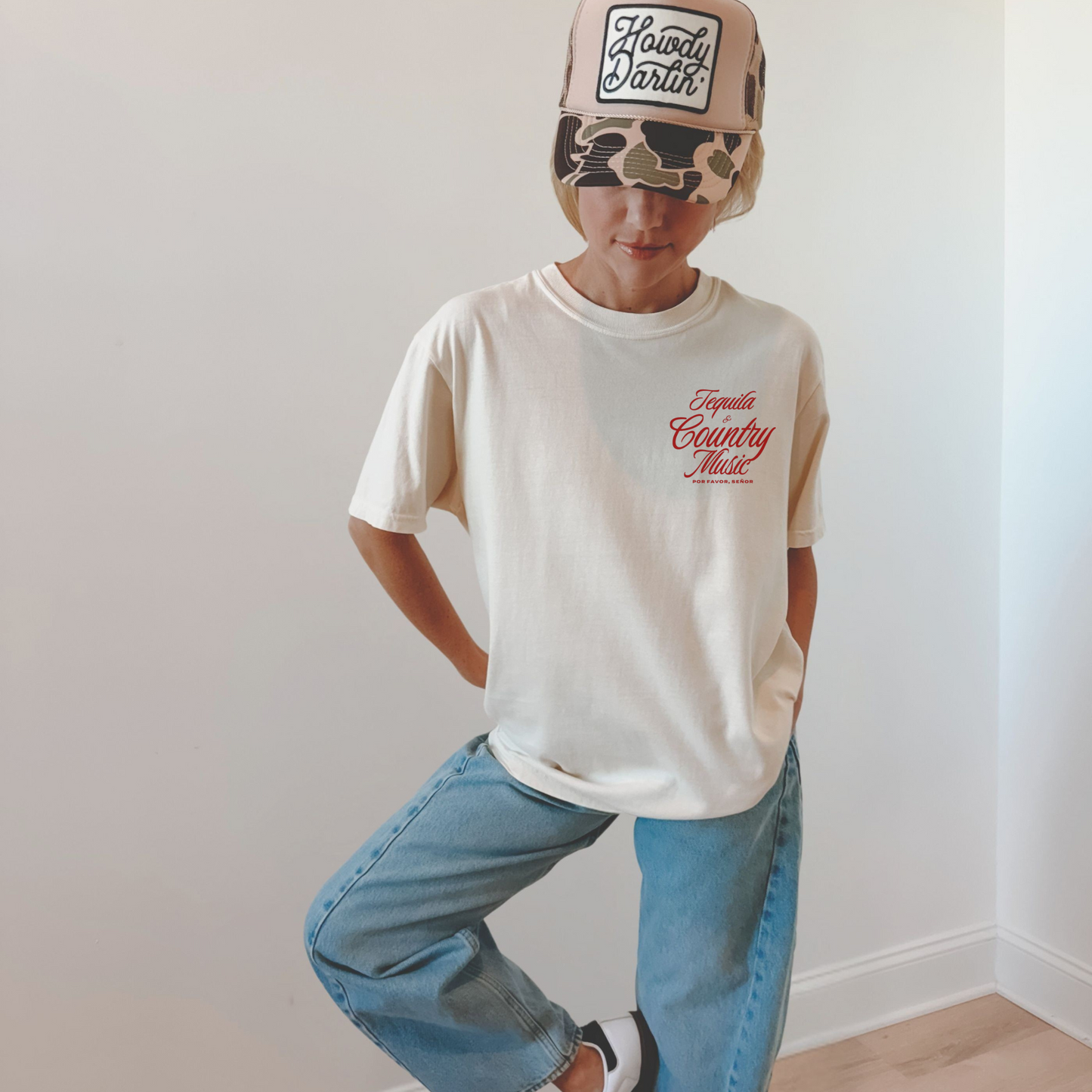 Tequila & Country Music Graphic Tee – Western Cowgirl  T-Shirt