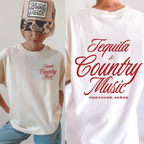 Tequila & Country Music Graphic Tee – Western Cowgirl  T-Shirt