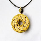 Torus Vortex Pendant- Brass and Libyan Desert Glass Orgonite Necklace Rodin Coil