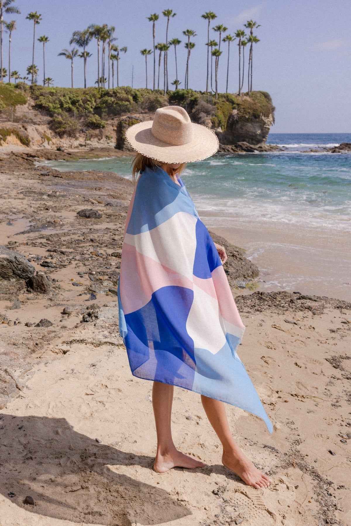 Mykonos Pareo - Santorini Blue and Pink