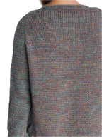 Size Small Heathered Multicolor V-Neck Long Sleeve Sweater