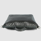 Grid Metallic Suede Leather Top-Handle Bag