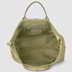 Grid Metallic Suede Leather Top-Handle Bag