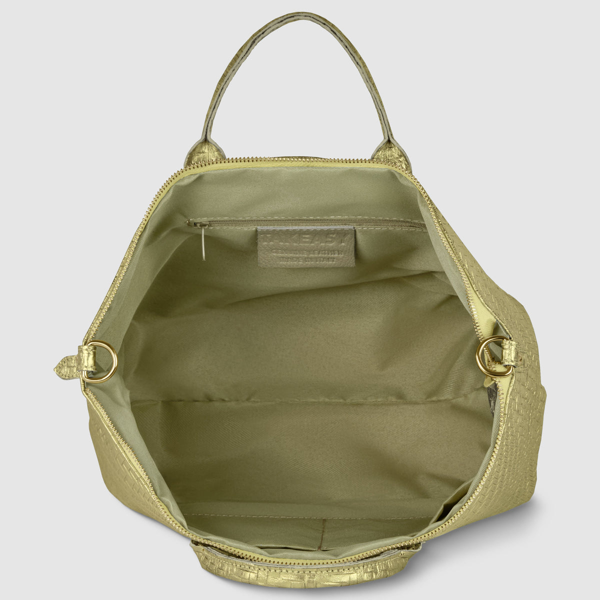 Grid Metallic Suede Leather Top-Handle Bag