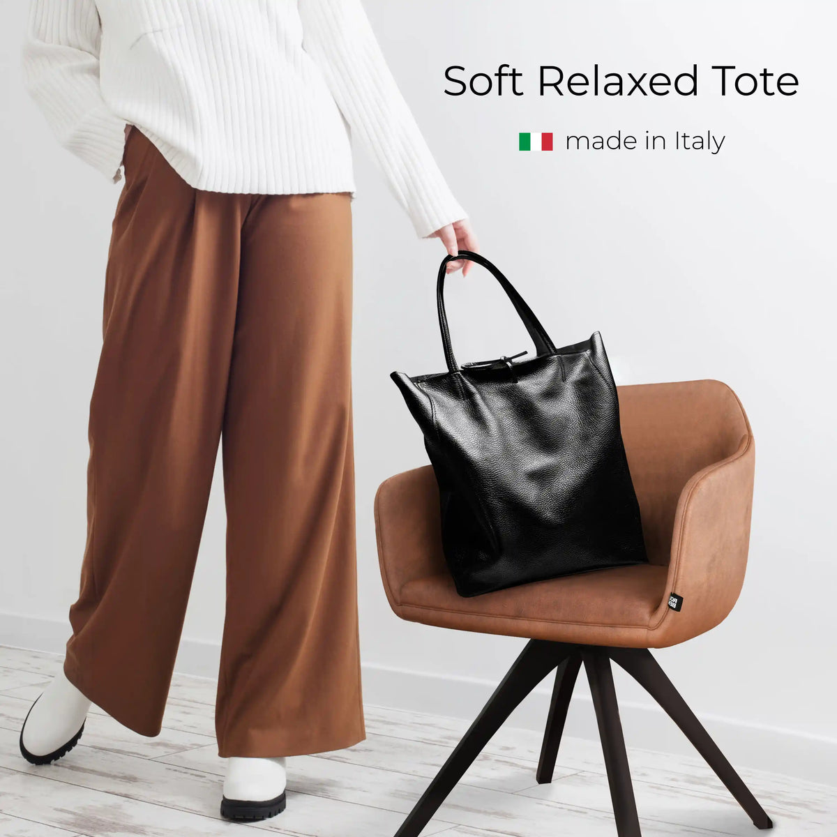 Metallic Calf Leather Tote Bag