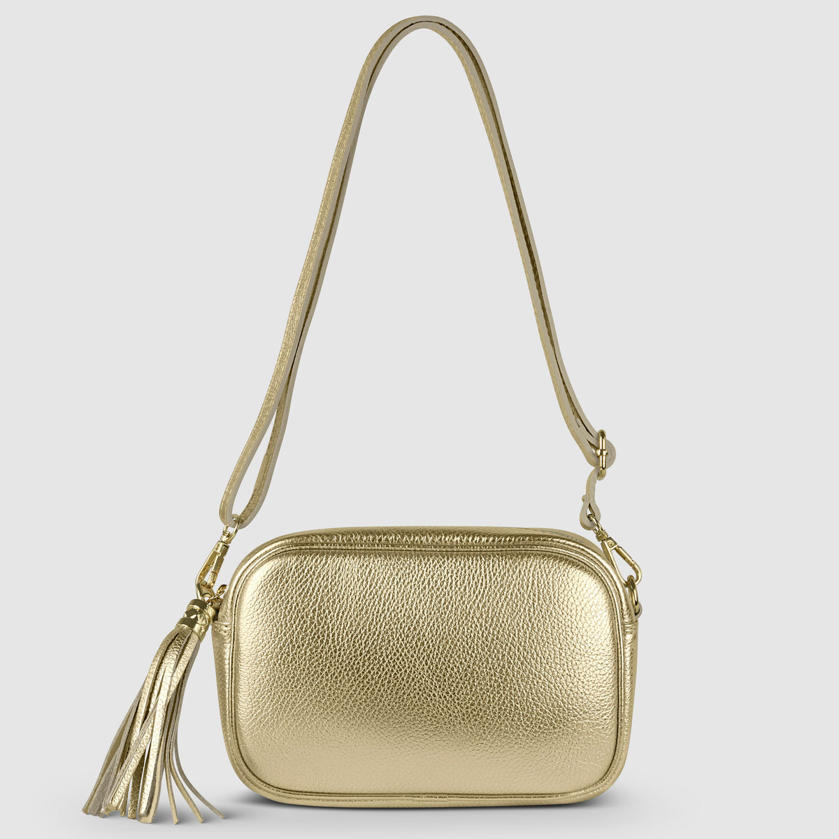Metallic Calf Leather Crossbody Bag