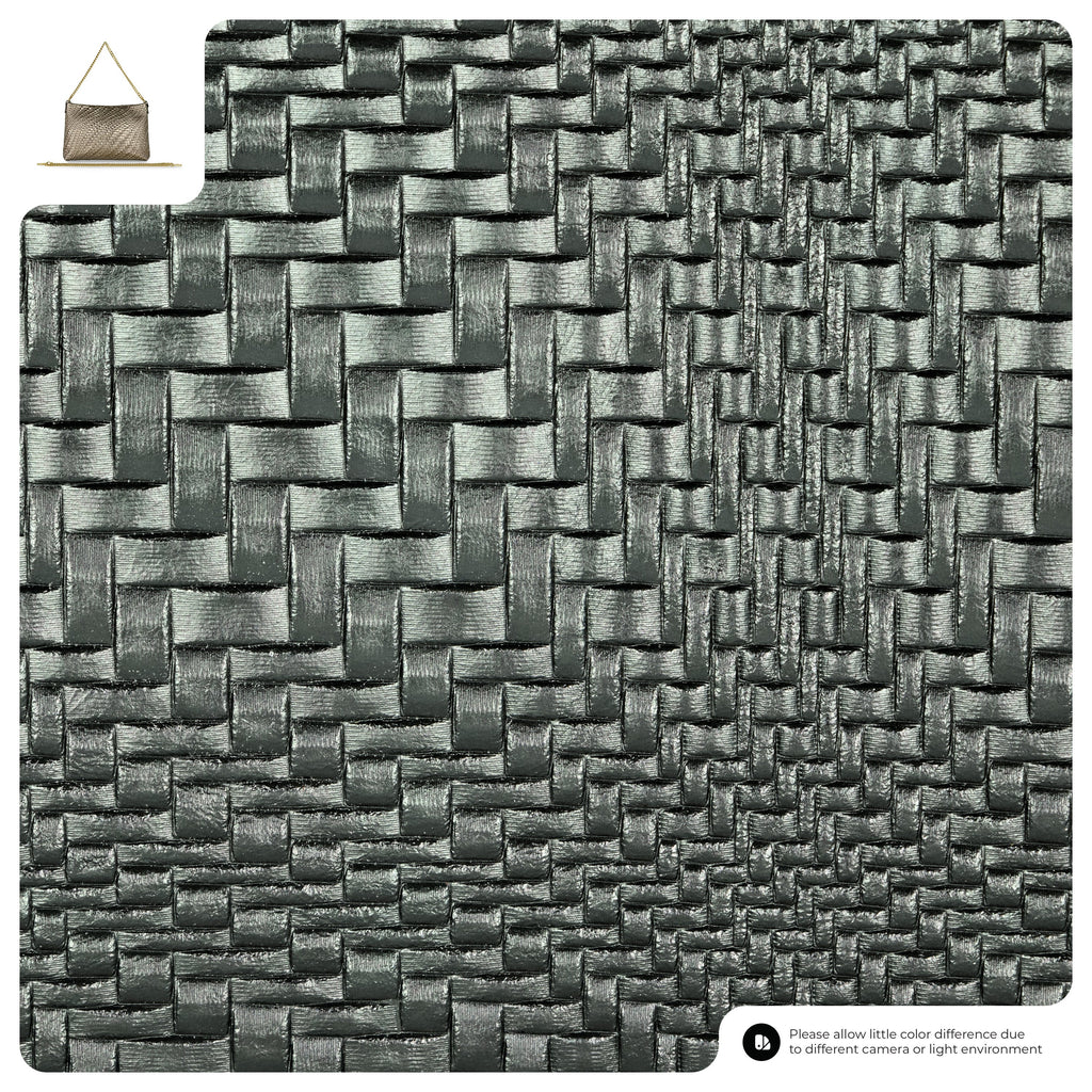 Grid Metallic Suede Leather Crossbody Bag