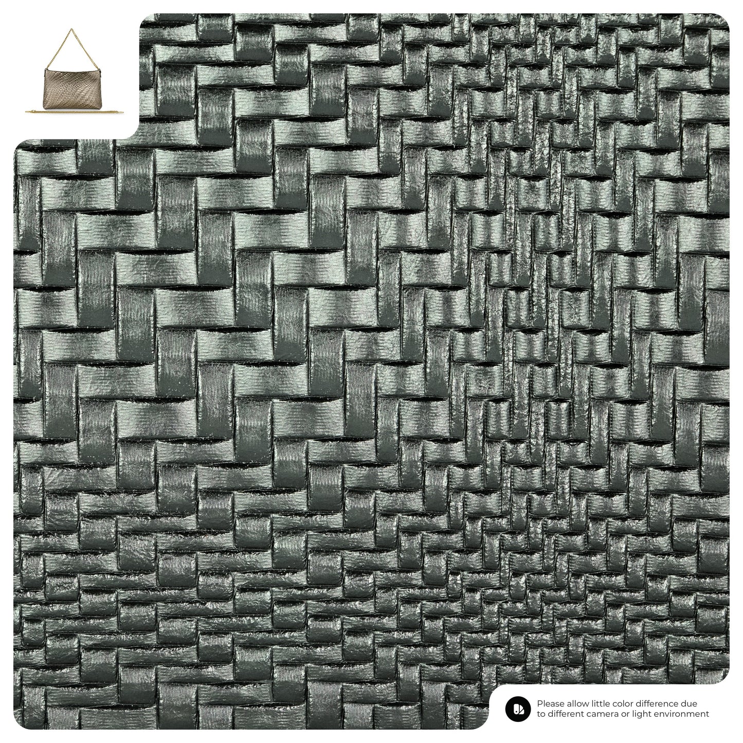 Grid Metallic Suede Leather Crossbody Bag