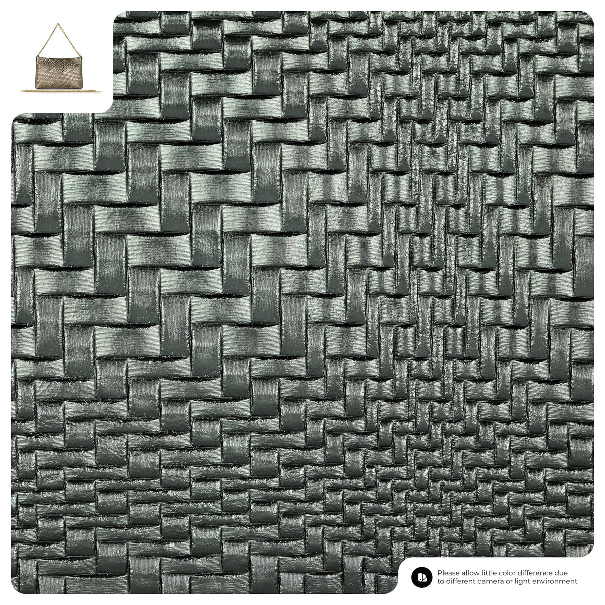 Grid Metallic Suede Leather Crossbody Bag