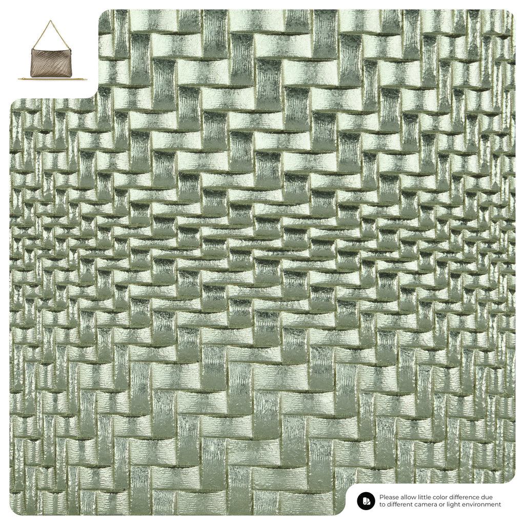 Grid Metallic Suede Leather Crossbody Bag