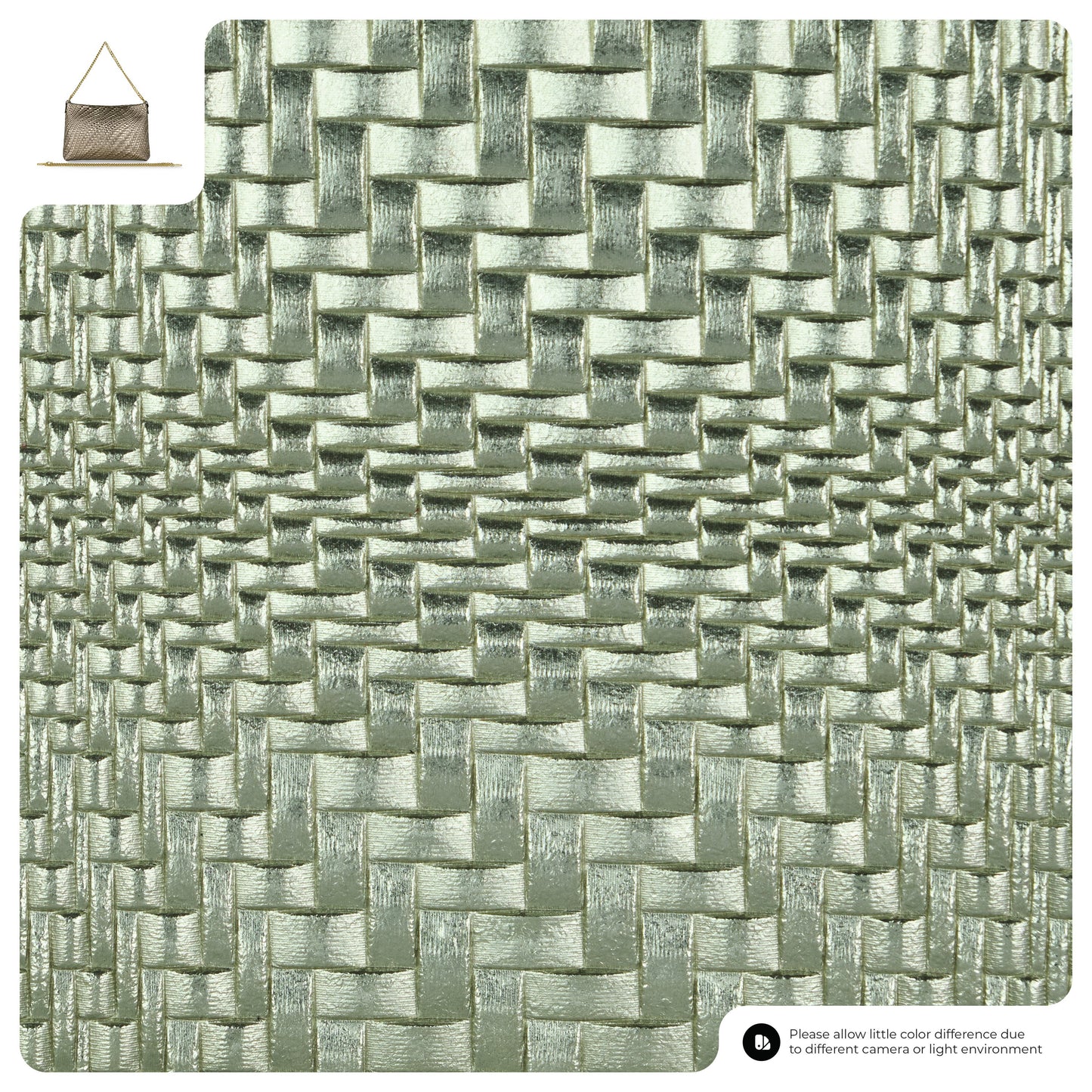 Grid Metallic Suede Leather Crossbody Bag