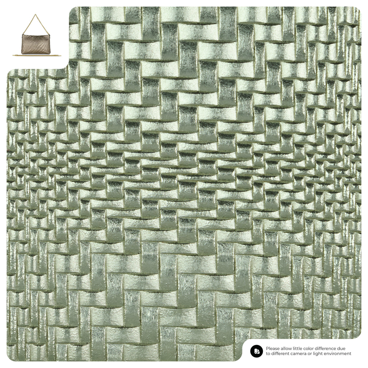 Grid Metallic Suede Leather Crossbody Bag
