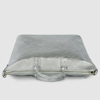 Metallic Suede Leather Top-Handle Bag