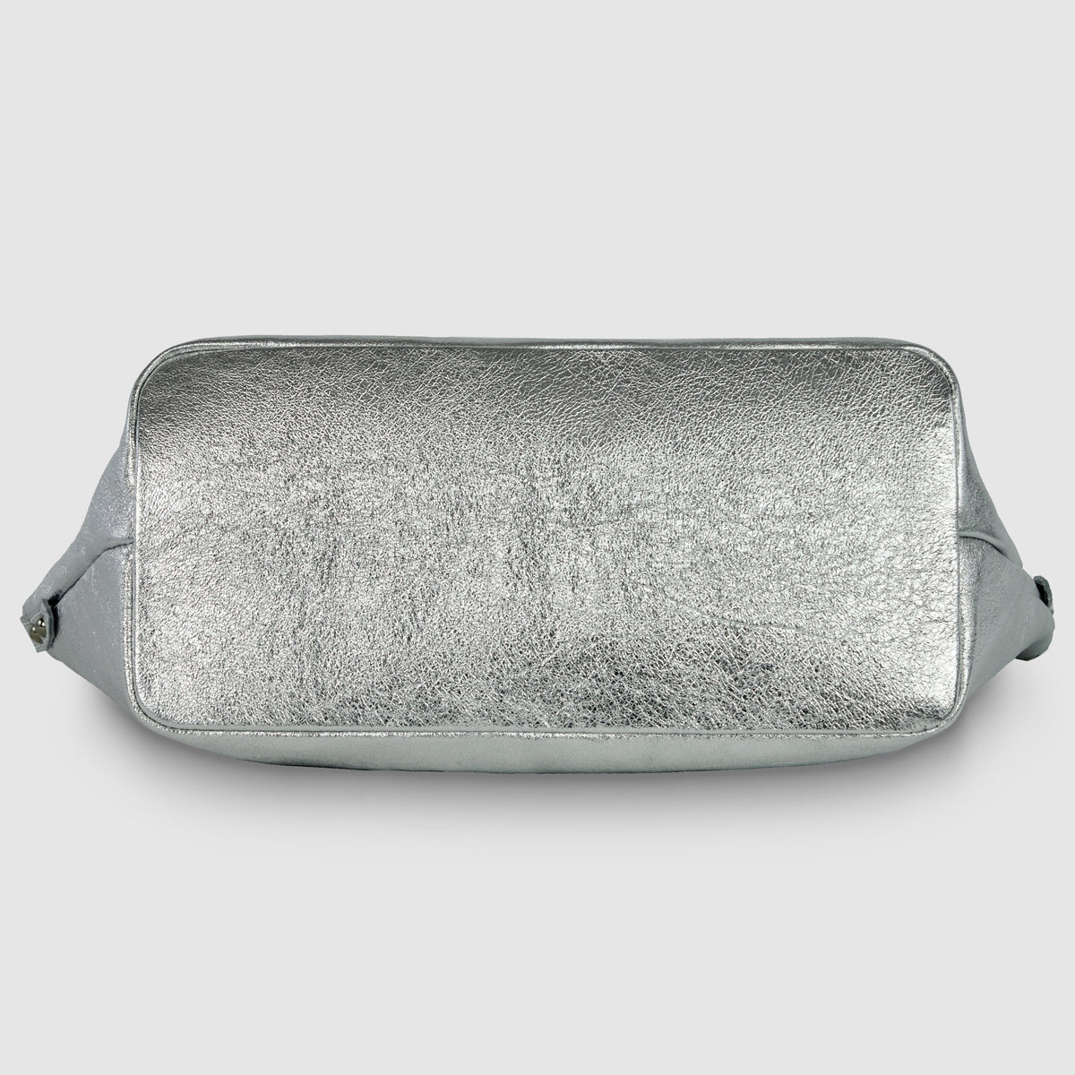 Metallic Suede Leather Top-Handle Bag