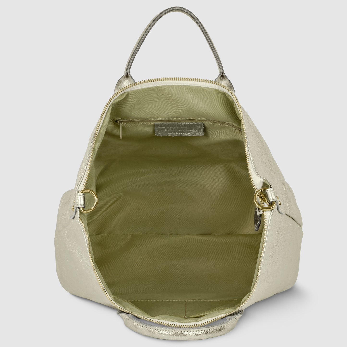 Metallic Suede Leather Top-Handle Bag