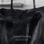 Metallic Suede Leather Tote Bag