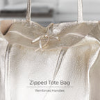 Metallic Suede Leather Tote Bag