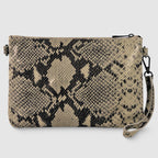 Python-Print Suede Hobo Bag