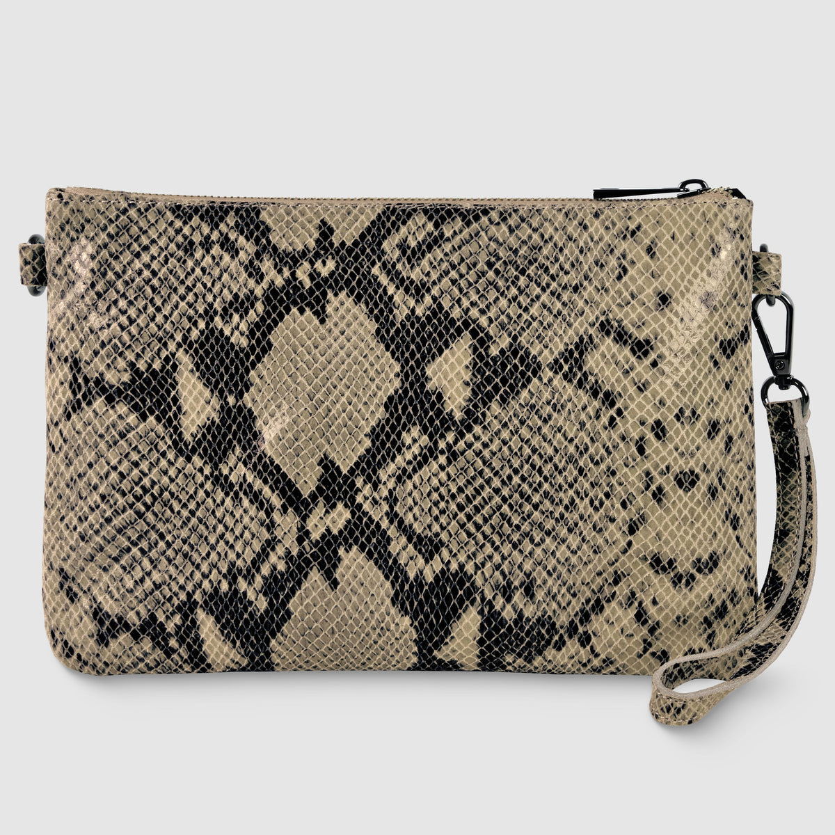 Python-Print Suede Hobo Bag