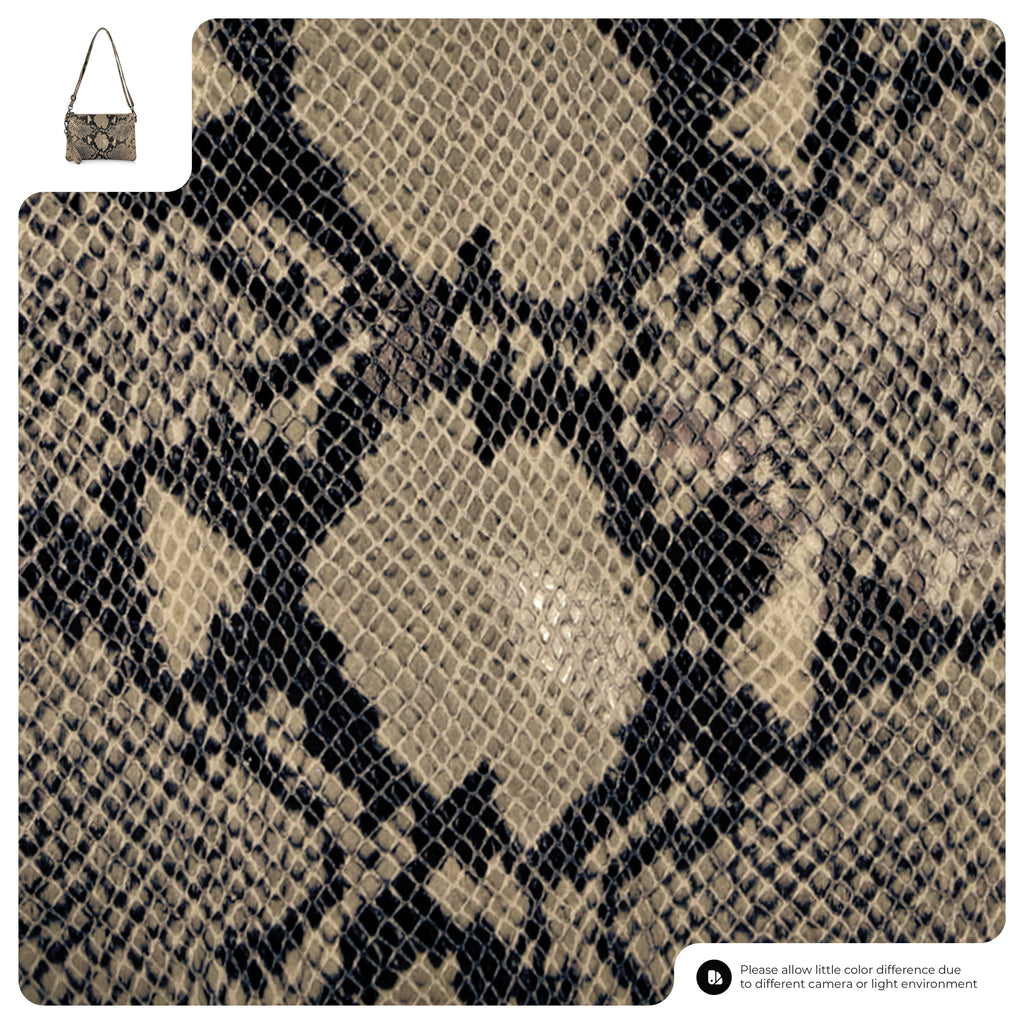 Python-Print Suede Hobo Bag