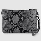 Python-Print Suede Hobo Bag