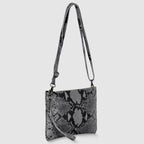Python-Print Suede Hobo Bag