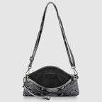 Python-Print Suede Hobo Bag