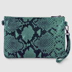 Python-Print Suede Hobo Bag