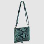 Python-Print Suede Hobo Bag