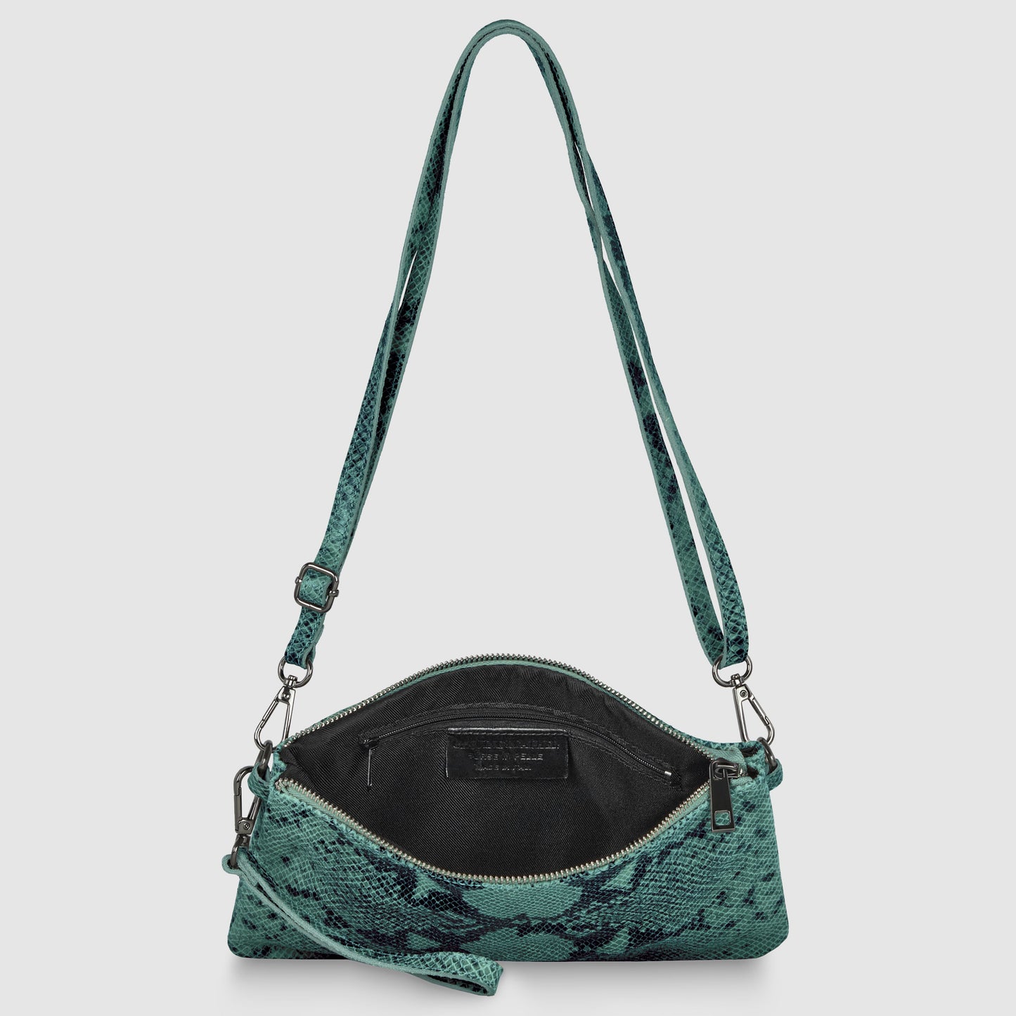 Python-Print Suede Hobo Bag